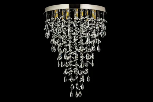 Люстра потолочная Flusso H 1.4.55.638 N Arti Lampadari прозрачная на 12 ламп, основание никель в стиле флористика классический каскад