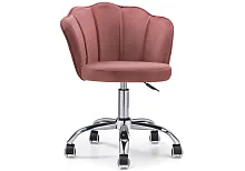 Компьютерное кресло Bud pink 15106 Woodville, розовый/велюр, ножки/металл/хром, размеры - *830***560*540