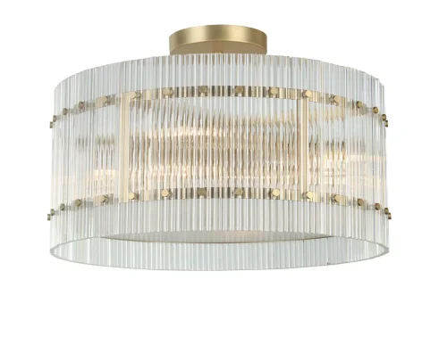 Люстра потолочная 10225+5/PL Newport прозрачная на 10 ламп, основание латунь в стиле классический американский современный 