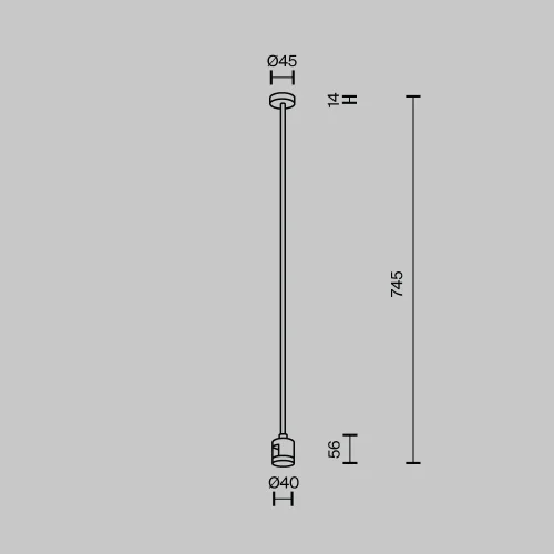 Крепление потолочное Long 700мм с прямым коннектором питания Magnetic trаck system Flarity TRA159С-IPC1-B Maytoni чёрный в стиле  для светильников серии Magnetic trаck system Flarity flarity магнитная фото 3