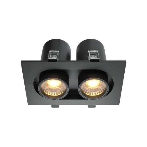 Светильник точечный LED Hidden DL045-02-10W3K-B Maytoni чёрный на 2 лампы, основание чёрное в стиле современный хай-тек 