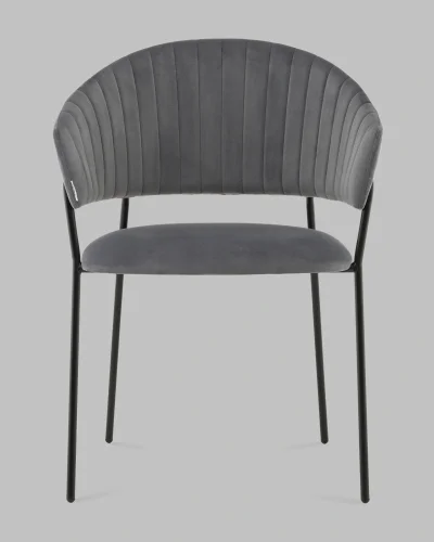 Стул Бруно NEW велюр серый УТ000041621 Stool Group, серый/велюр, ножки/металл/чёрный, размеры - *800**** фото 2
