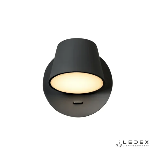 Бра с выключателем LED Flexin W1118-1S BK iLedex чёрный на 1 лампа, основание чёрное в стиле современный хай-тек  фото 2