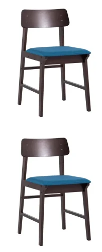 Стул обеденный ODEN S NEW, мягкое сидение, синее (набор 2 шт) УТ000036672 Stool Group, синий/ткань, ножки/дерево/коричневый, размеры - ****435*550