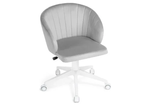 Компьютерное кресло Пард confetti silver серый / белый 464231 Woodville, серый/велюр, ножки/пластик/белый, размеры - *870***590*600 фото 6