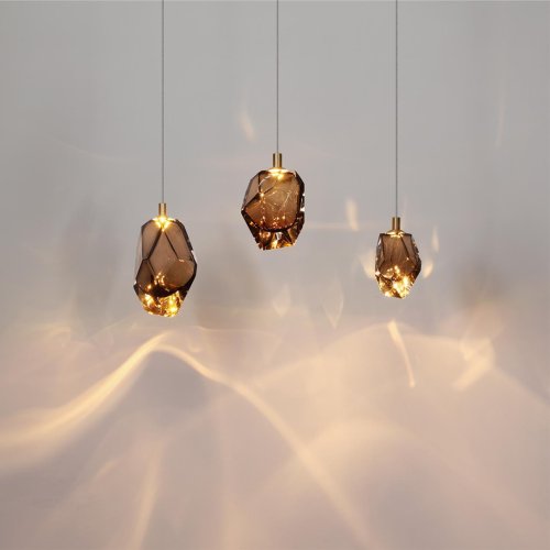 Светильник подвесной LED Gemme 7112/4LB Odeon Light коричневый на 1 лампу, основание бронзовое в стиле современный классический выдувное фото 3