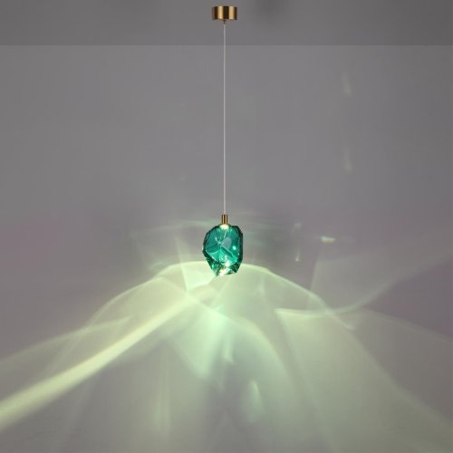 Светильник подвесной LED Gemme 7110/4LB Odeon Light зелёный на 1 лампу, основание бронзовое в стиле классический современный выдувное фото 5 Светильник подвесной LED Gemme 7110/4LB Odeon Light зелёный на 1 лампу, основание бронзовое в стиле классический современный выдувное фото 5