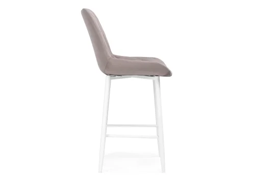 Полубарный стул Баодин К Б/К латте / белый 517165 Woodville, бежевый/велюр, ножки/металл/белый, размеры - ****500*560 фото 3