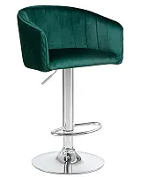 Стул барный 5025-LM DARCY,  цвет сиденья зеленый (1922-9), цвет основания хром Dobrin, зелёный/велюр, ножки/металл/хром, размеры - 860*1070***510*460