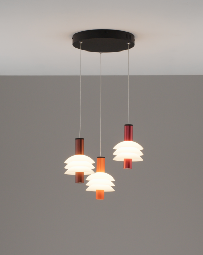 Светильник подвесной LED Sylv V11389-PL Moderli белый на 3 лампы, основание чёрное в стиле современный каскад