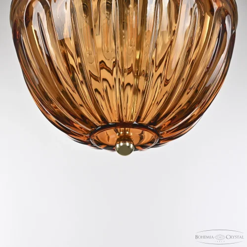 Светильник подвесной 5480/22 G Amber/M-1H Bohemia Ivele Crystal янтарный 3 лампы, основание золотое в стиле классический  фото 6