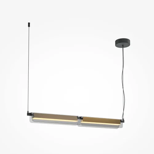 Светильник подвесной LED Flat MOD296PL-L20BS3K Maytoni серый на 1 лампу, основание чёрное в стиле хай-тек современный линейный фото 3