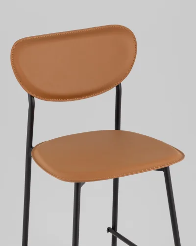 Стул барный Minnie, коричневый УТ000039217 Stool Group, коричневый/экокожа, ножки/металл/чёрный, размеры - ***** фото 7