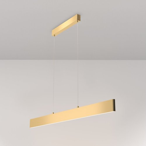 Светильник подвесной LED Step P010PL-L30G3K Maytoni золотой 1 лампа, основание золотое в стиле хай-тек минимализм линейный фото 3