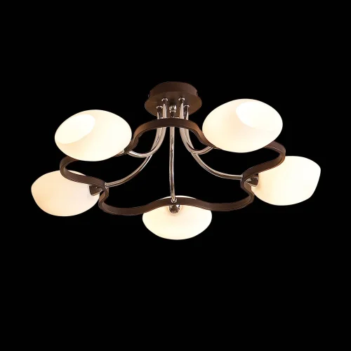 Люстра Октава потолочная CL131151 Citilux белая на 5 ламп, основание серое хром коричневое в стиле современный  фото 2