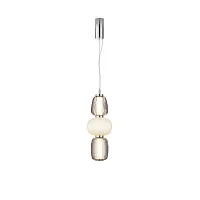 Светильник подвесной LED Pattern MOD267PL-L28CH3K Maytoni белый серый на 1 лампу, основание хром в стиле современный арт-деко 