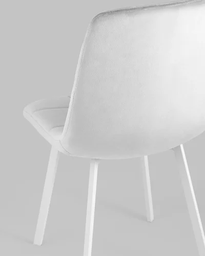 Стул Chilly, велюр серебристый, сиденье, белые ножки УТ000039636 Stool Group, серый/велюр, ножки/металл/белый, размеры - ***** фото 8