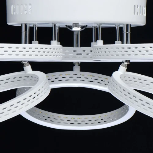 Люстра потолочная LED с пультом Аурих 496019006 DeMarkt белая на 1 лампа, основание белое в стиле хай-тек с пультом кольца фото 12