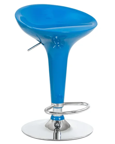 Стул барный 1004-LM BOMBA,  цвет сиденья голубой, цвет основания хром Dobrin, голубой/, ножки/металл/хром, размеры - 660*880***430*360