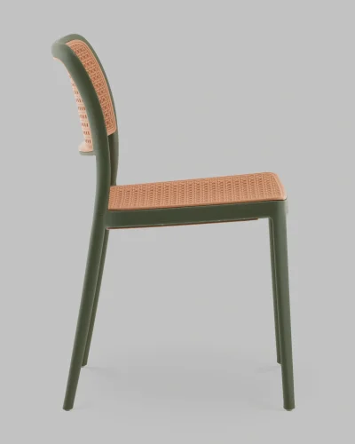 Стул Yona, пластиковый, зелёный УТ000040842 Stool Group, коричневый/пластик, ножки/металл/зелёный, размеры - *810**** фото 3
