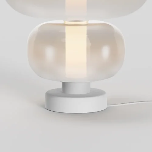 Настольная лампа LED Atmos MOD364TL-L15W3K Maytoni прозрачная 1 лампа, основание белое металл в стиле современный арт-деко выдувное фото 4