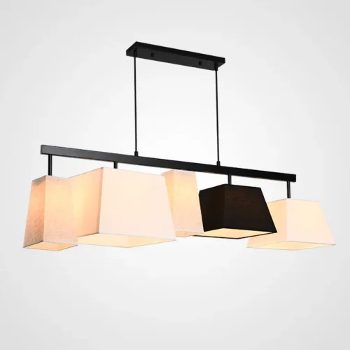 Светильник подвесной Parecchi Black L117 Square section 102006-26 ImperiumLoft белый бежевый на 5 ламп, основание чёрное в стиле современный фото 6