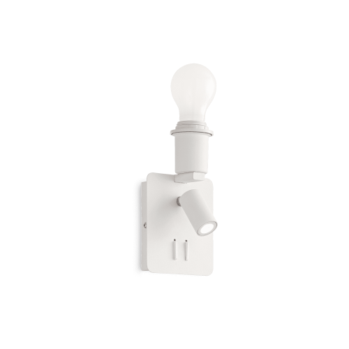 Бра с выключателем GEA MAP2 SQUARE BIANCO Ideal Lux без плафона на 1 лампа, основание белое в стиле модерн 
