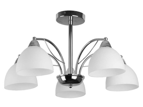 Люстра потолочная Celia TL3610X-05CH Toplight белая на 5 ламп, основание хром в стиле современный 