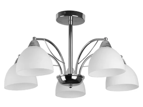 Люстра потолочная Celia TL3610X-05CH Toplight белая на 5 ламп, основание хром в стиле современный 