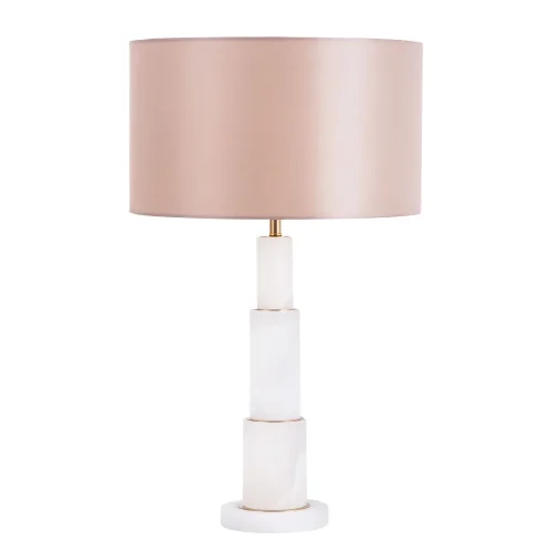 Настольная лампа Ramada A3588LT-1PB Arte Lamp бежевая на 1 лампу, основание белое медь металл мрамор в стиле классический 