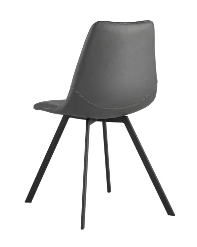 Стул Саксон, кожзам, серый УТ000000648 Stool Group, серый/экокожа, ножки/металл/чёрный, размеры - ****460*535 фото 4