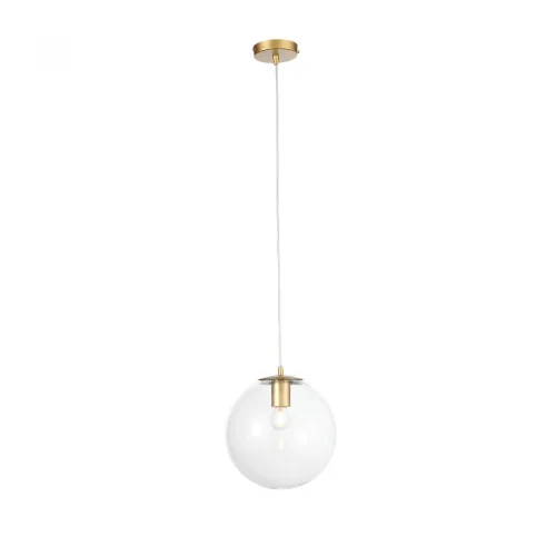 Светильник подвесной Liora SL1150.203.01 ST-Luce прозрачный на 1 лампу, основание матовое золото в стиле современный шар