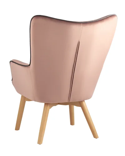 Кресло Манго, велюр, розовый УТ000034978 Stool Group, розовый/велюр, ножки/дерево/коричневый, размеры - ****710*820мм фото 4