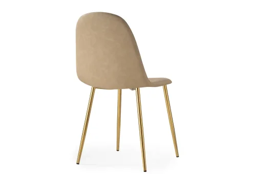 Стул на металлокаркасе Lilu 1 beige / gold 15372 Woodville, бежевый/велюр, ножки/металл/золотой, размеры - ****430*530 фото 4