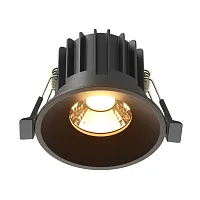 Светильник точечный LED Round DL058-12W2.7K-B Maytoni чёрный на 1 лампу, основание чёрное в стиле хай-тек современный круглый