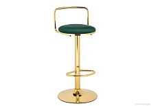 Полубарный стул Lusia green / gold 15679 Woodville, зелёный/велюр, ножки/металл/золотой, размеры - ****380*400