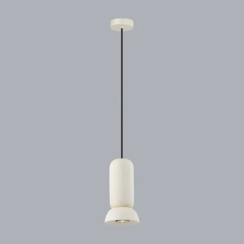 Светильник подвесной Kerama 5054/1E Odeon Light белый 1 лампа, основание чёрное в стиле современный трубочки фото 4