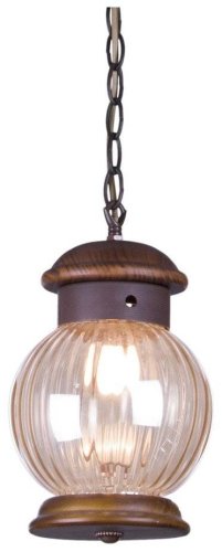 Светильник подвесной 587-706-01 Velante прозрачный 1 лампа, основание коричневое в стиле кантри 