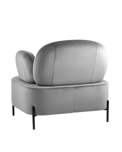 Кресло Кэнди велюр серый УТ000035878 Stool Group, серый/велюр, ножки/металл/чёрный, размеры - ****860*790мм фото 6