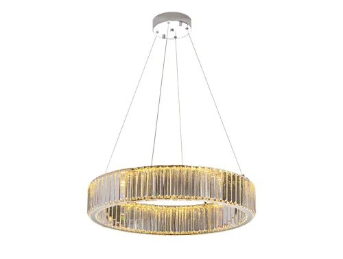 Люстра подвесная LED 8440/80 chrome Newport прозрачная на 1 лампу, основание хром в стиле американский современный классический кольца фото 2