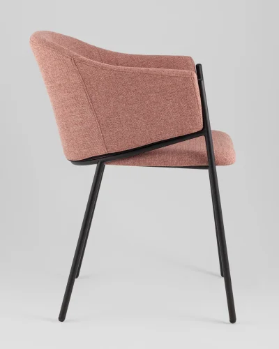 Стул обеденный Carmel, пыльно-розовый УТ000039557 Stool Group, розовый/шенилл, ножки/металл/чёрный, размеры - *790***540*600 фото 2