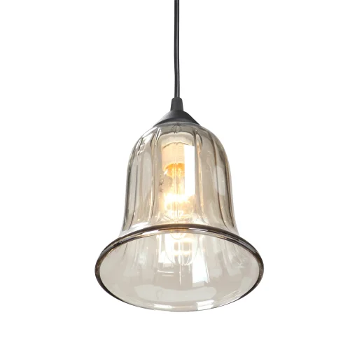 Светильник подвесной V2928-1/1S Vitaluce прозрачный серый на 1 лампу, основание чёрное в стиле арт-деко фото 2