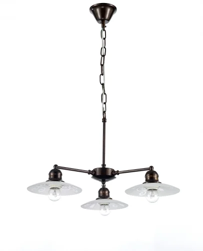 Люстра подвесная лофт Taviano E 1.1.3 B Arti Lampadari белая на 3 лампы, основание чёрное в стиле лофт 