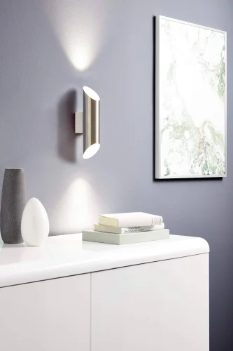 Бра LED VIEGAS 95422 Eglo никель серый белый на 2 лампы, основание никель белое серое в стиле современный минимализм фото 2