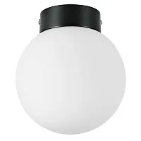 Светильник потолочный Globo 812017 Lightstar белый 1 лампа, основание чёрное в стиле современный шар