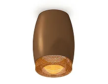 Светильник накладной Techno spot XS1124011 Ambrella light жёлтый коричневый 1 лампа, основание коричневое в стиле модерн круглый