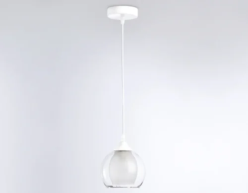 Светильник подвесной TR3538 Ambrella light белый 1 лампа, основание белое в стиле классический современный шар фото 6