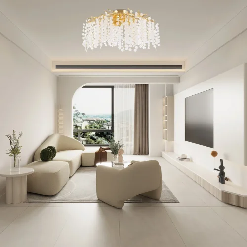 Люстра потолочная Милано-3 23312.850.7.G9.C GD Артемилано прозрачная на 7 ламп, основание золотое в стиле флористика современный ветви фото 2