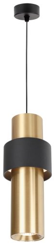 Светильник подвесной LED 476-406-01 Velante золотой чёрный 1 лампа, основание чёрное в стиле хай-тек современный трубочки