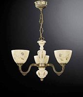 Люстра подвесная  L 6858/3 Reccagni Angelo жёлтая на 3 лампы, основание античное бронза в стиле кантри классический 